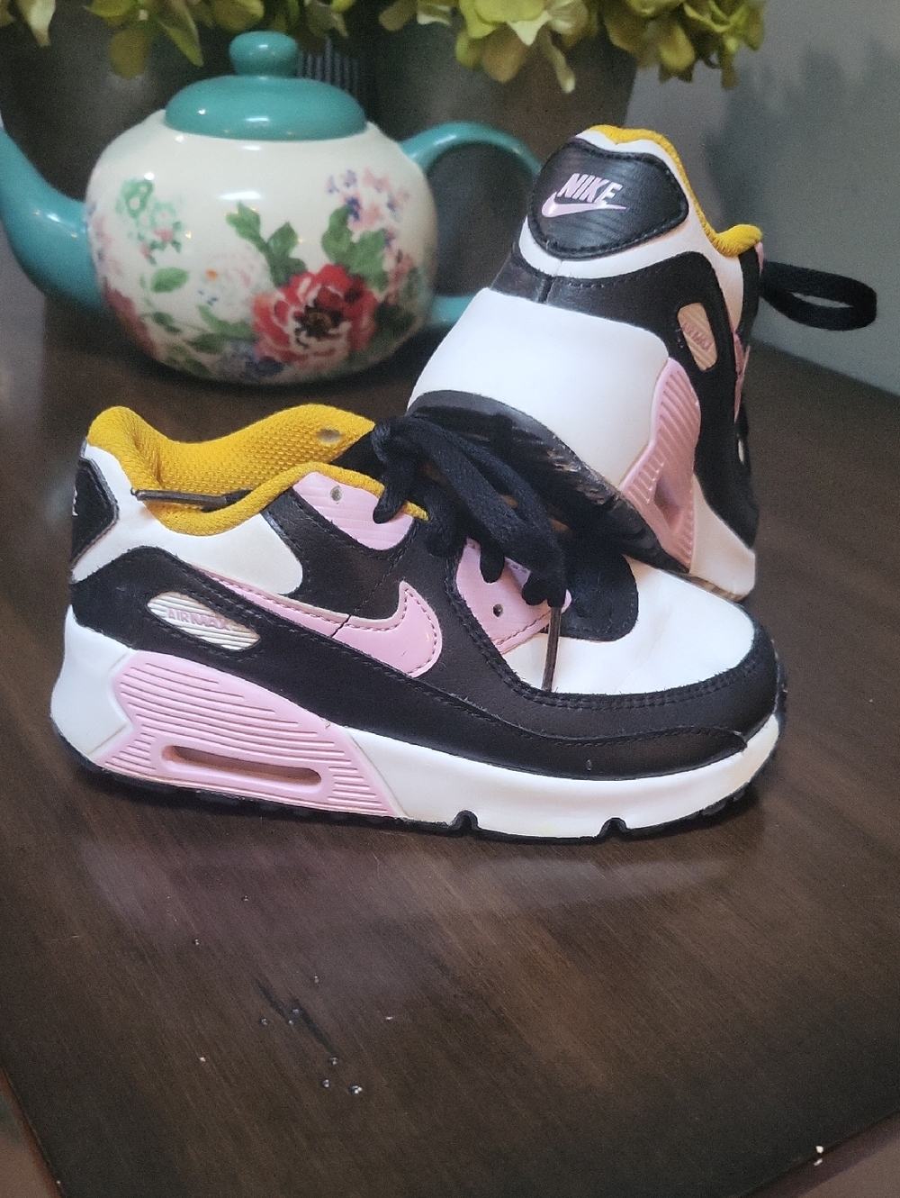 Nike Kids Black, Pink & Yellow Airmax Sneakers